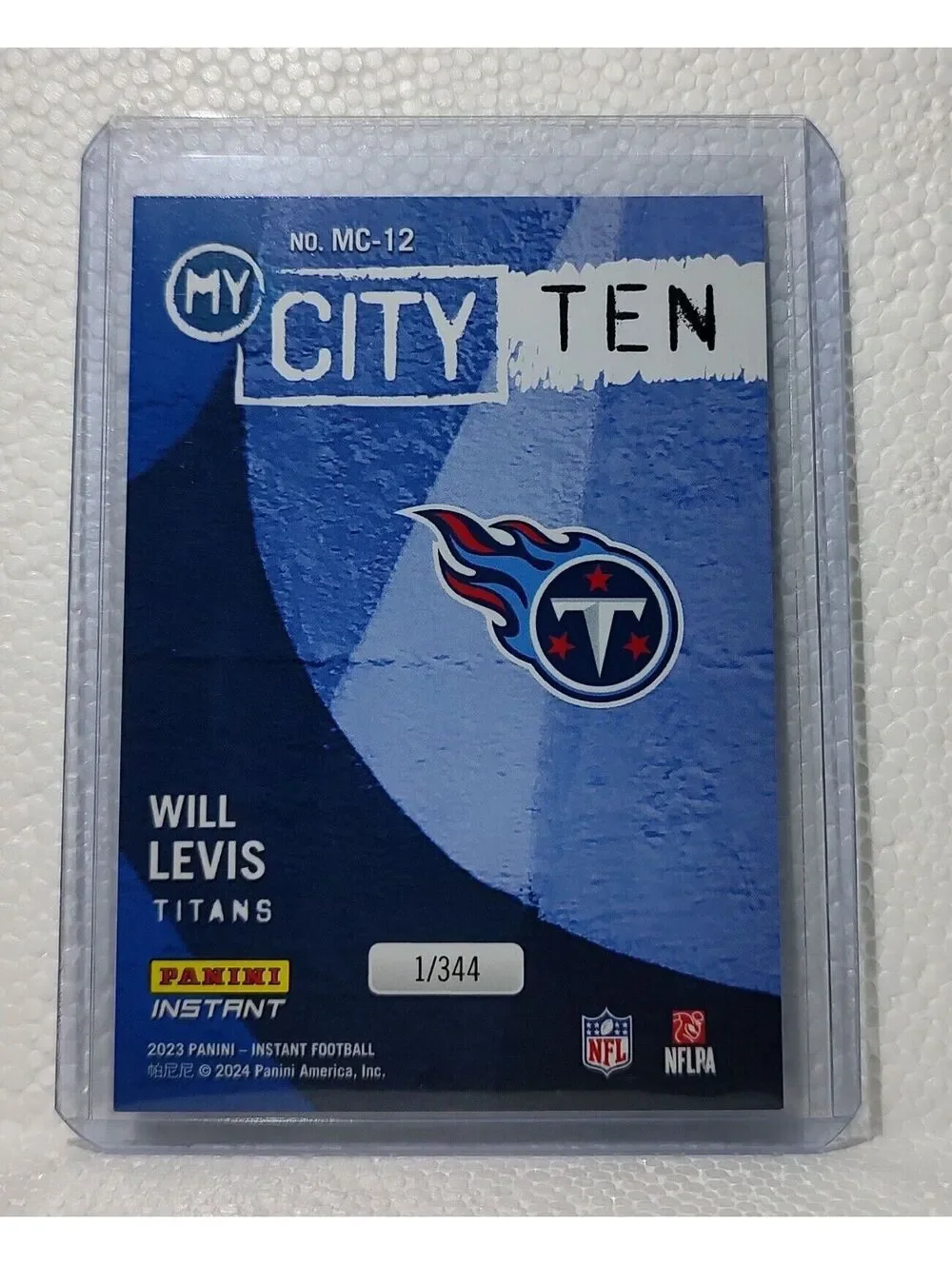 Will Levis 2023 Panini NFL #12 My City Football Card Tennessee Titans 1/344